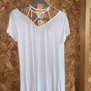 Venus Medium White Strappy Short Sleeve Top